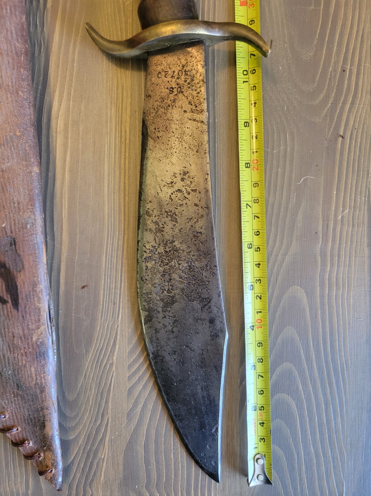 WWI Bolo/Bowie Knife Dated 1914 w/WWII Sheath Dated 1944