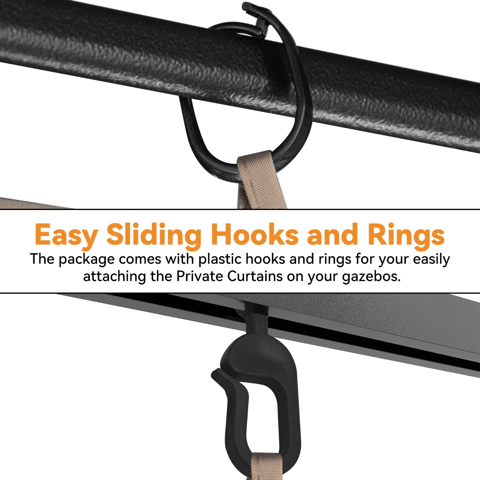 Universal Gazebo Mosquito Netting Replacement 4/6-Panel Sidewalls for Patio