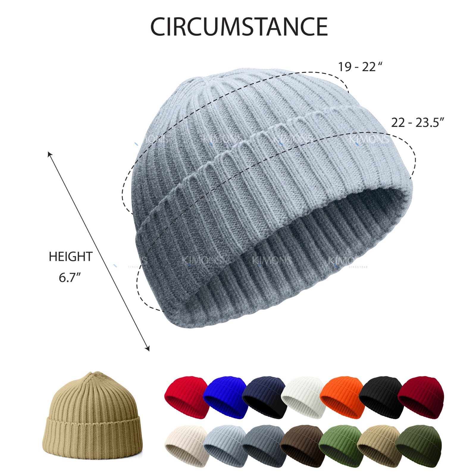 Mini Fisherman Short Beanie Hat Ribbed Docker Winter Warm Knitted Skull Cap Cuff