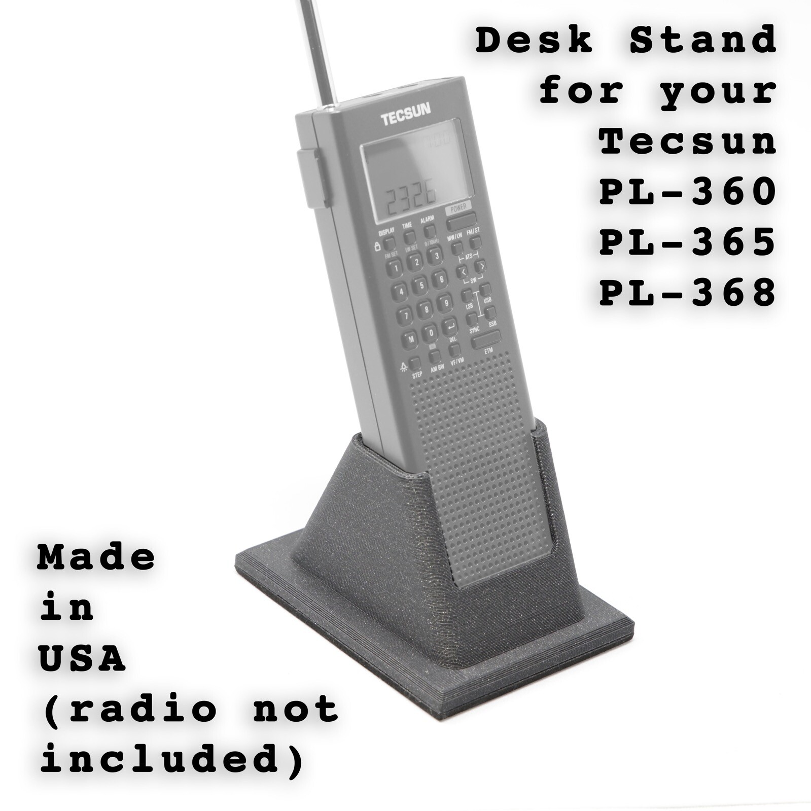 Angled Drop-in Desk Stand for Tecsun PL-360 PL-365 PL-368 PL360 PL365 PL368 USA