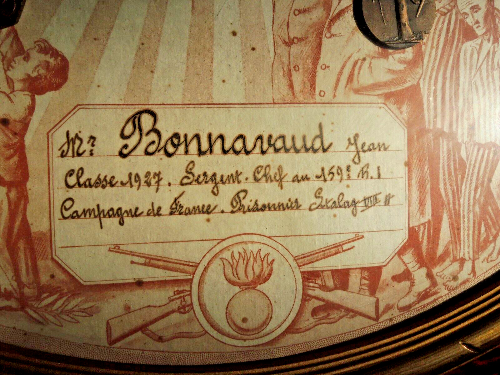 French commemorative certificate contraction camp Stalag VIII A 1939-45 military