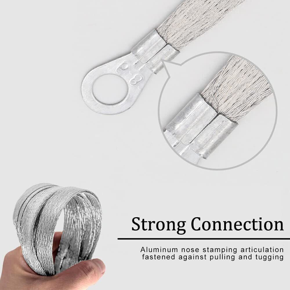 5× Braid Ground Strap Car Engine Ground Strap Cable Firewall Hood Wire End Ktis