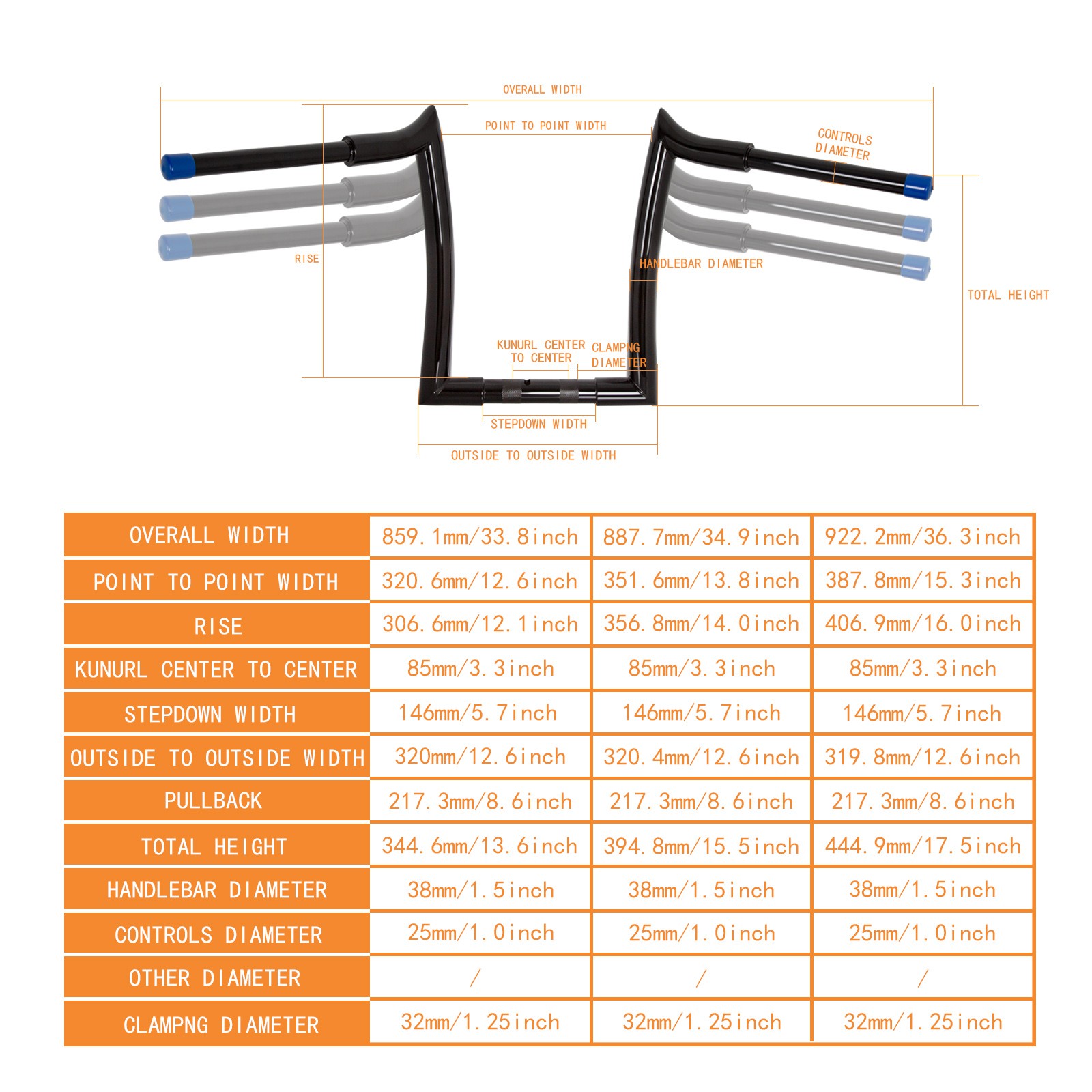 Handlebar for Harley Davids CVO Road Glide 2024+，Road Glide2025+ Black