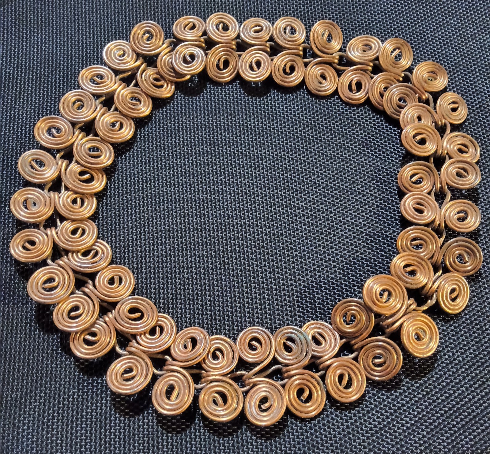 Ancient Egyptian Copper Coil Style Necklace - 18" - 86 Grams - Handcrafted