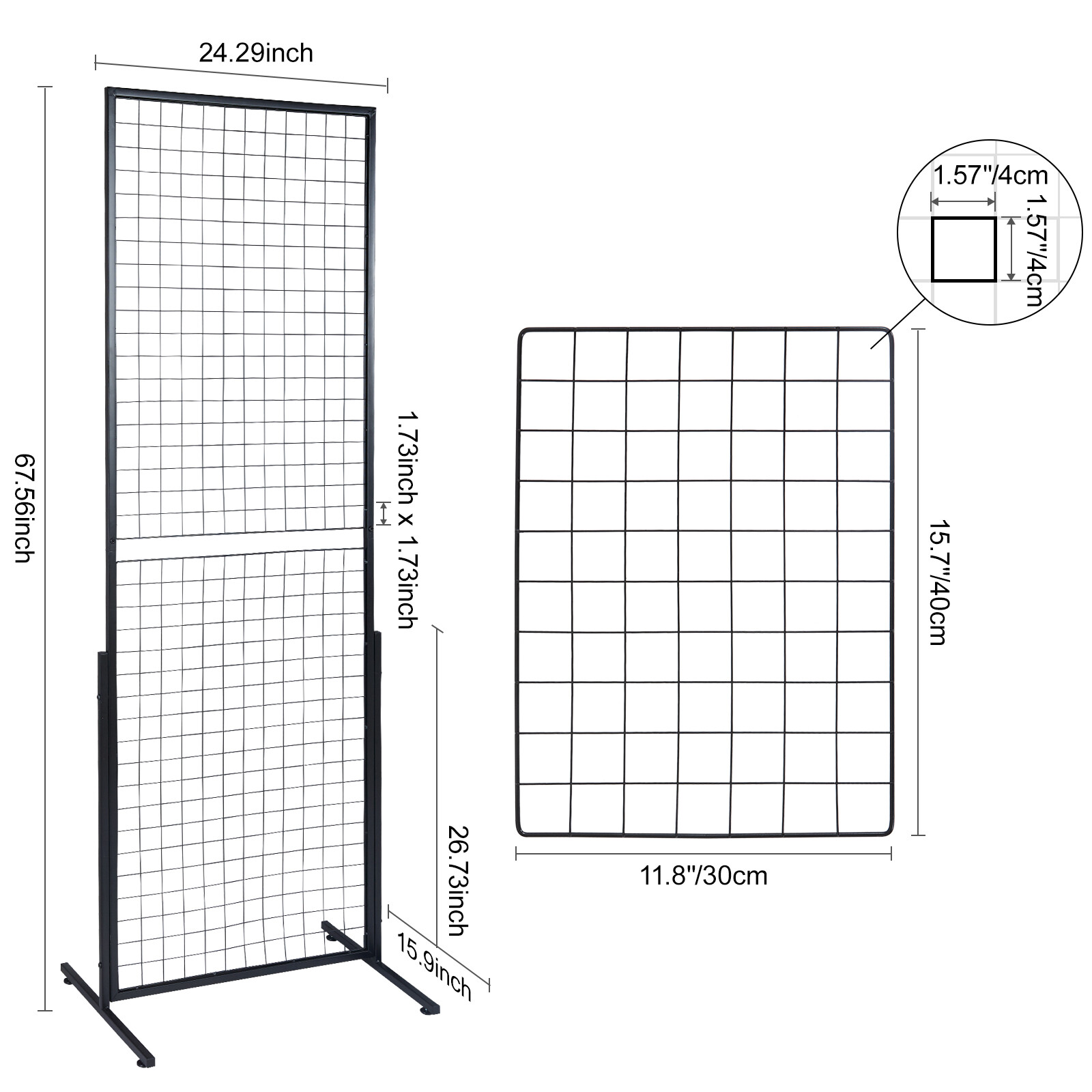 VEVOR 2 Packs Grid Wall Panels 4 Packs Tower Grid Wall Panels