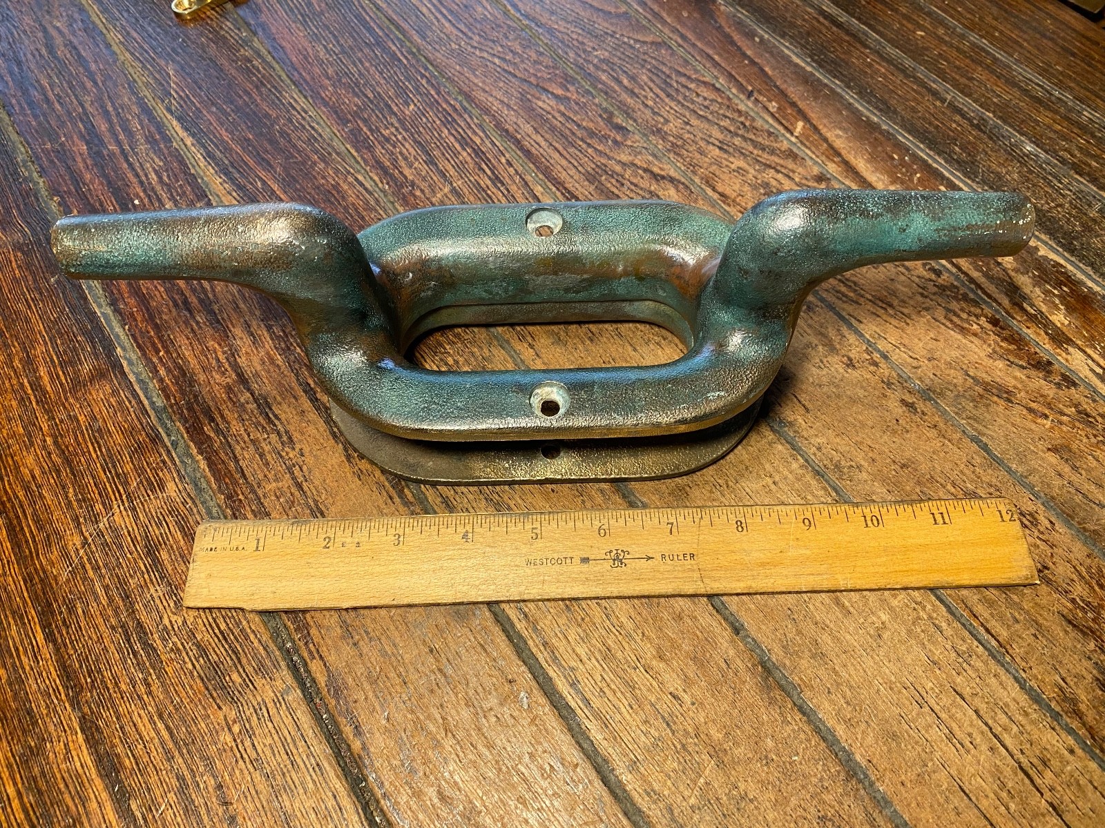 VINTAGE CAST BRONZE COMBINATION CLEAT/HAWSE HOLE 12" LONG (2 avail)