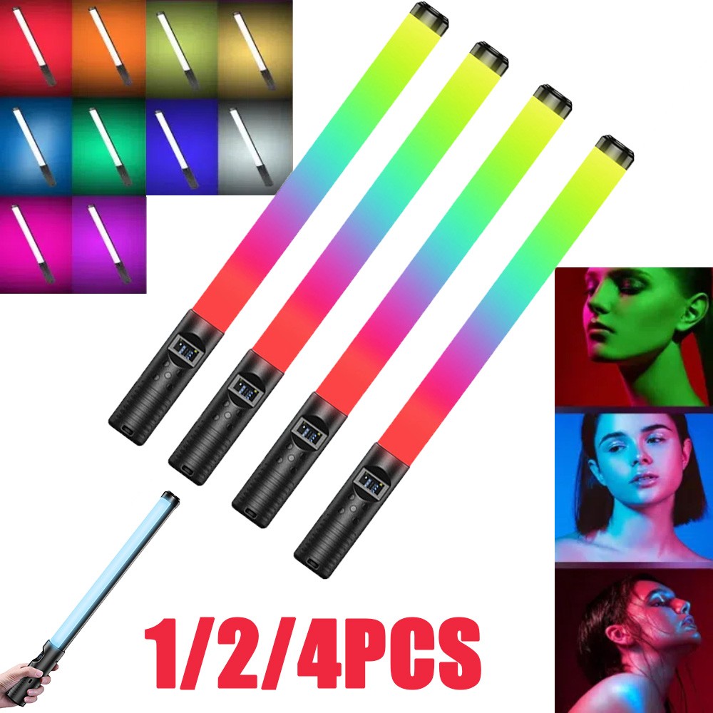 1-4PKS RGB LED Photography Lighting Portable Wand Handheld LED Video Fill Light