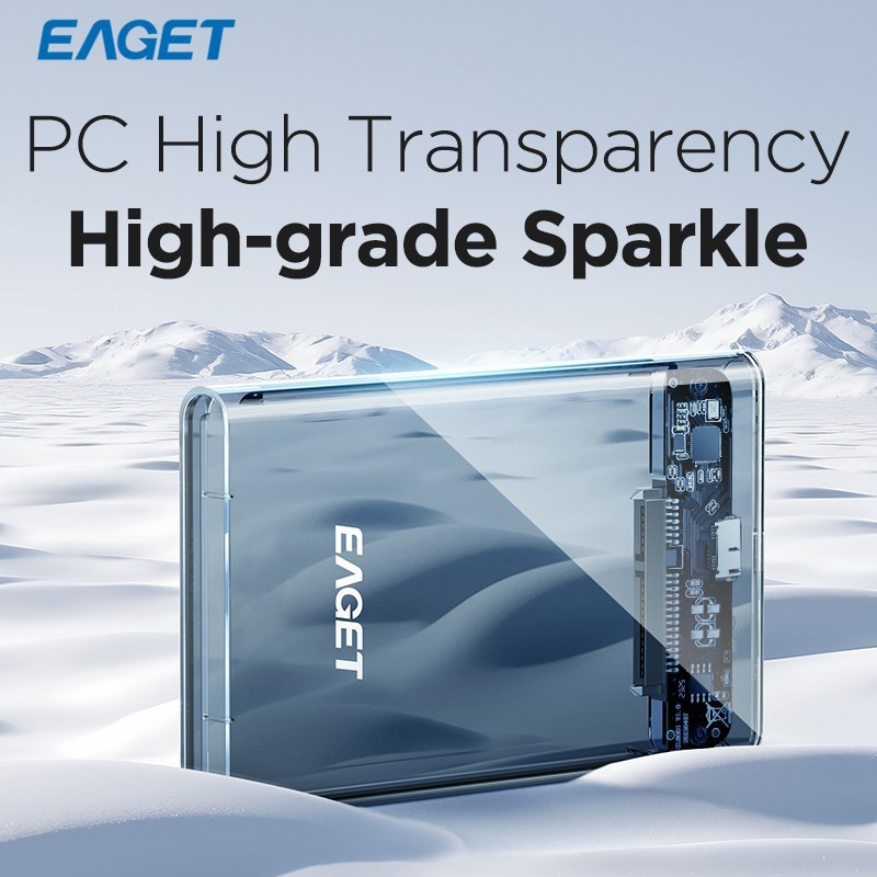 EAGET 2.5" External Hard Drive Enclosure USB 3.0 5Gbps SATA SSD Case UASP TRIM