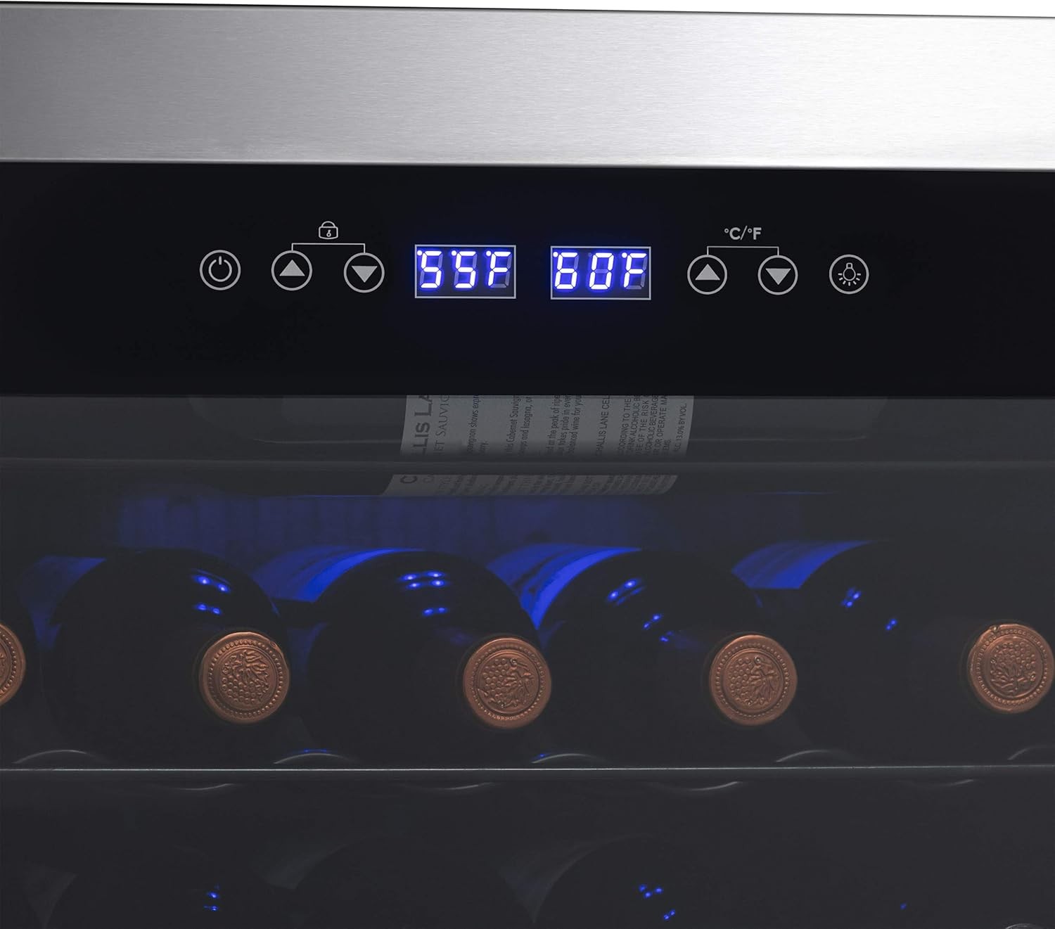 Newair NWC028SS01-RB Dual Zone Wine Fridge with Racks - Certified Refurbished