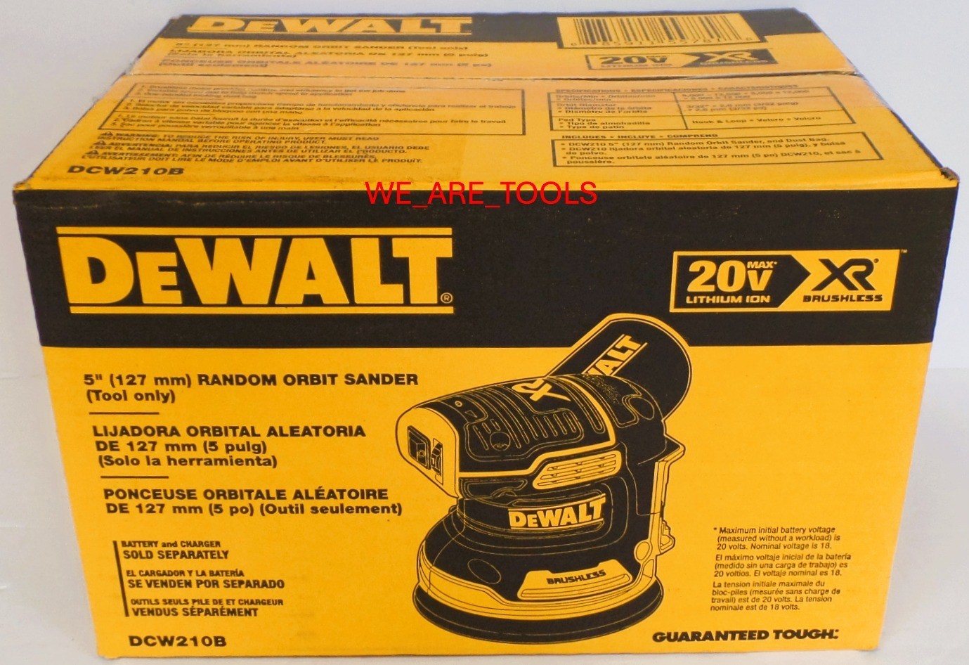 DeWalt DCW210B 20V MAX Cordless 5" Variable Orbital Sander Brushless 20 Volt