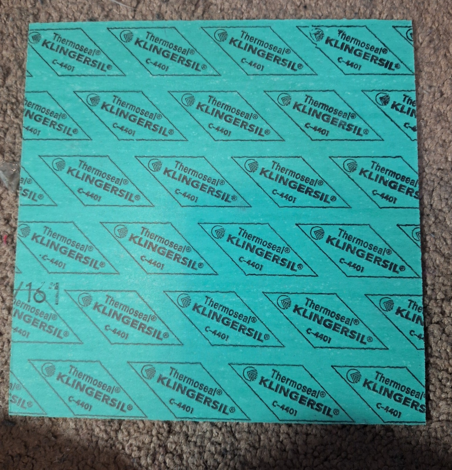 Thermoseal Klingersil C-4401 Square Gasket Material Sheet - 1/16" Thick, 8" x 8"
