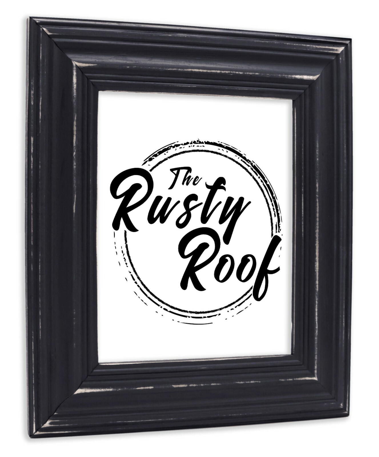 Distressed Walden - Wide Distressed Black Picture Frame - Solid Wood