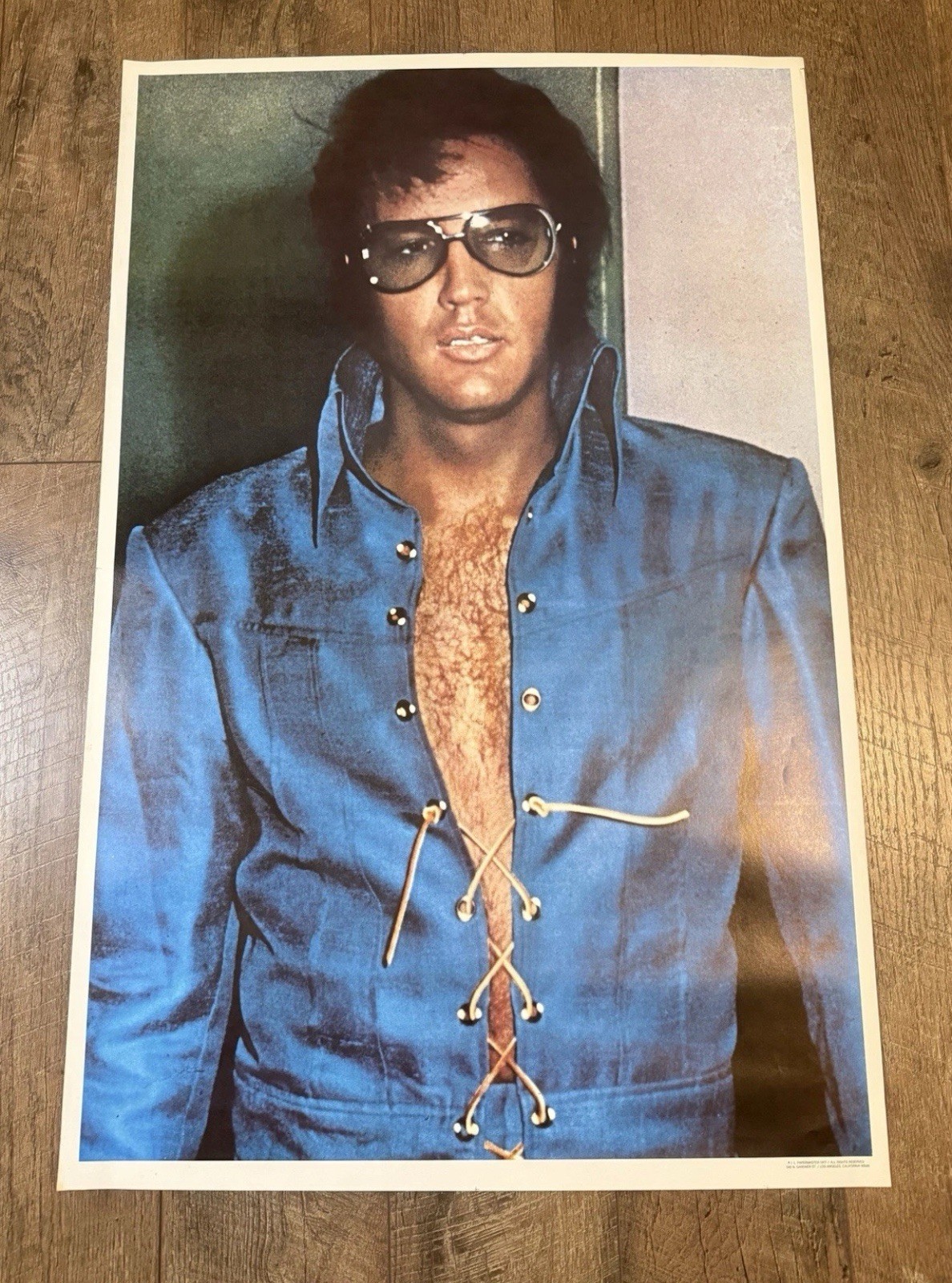 1977 Elvis Presley Blue Suit Memorial Poster 23x35" Original Vintage Rock Music