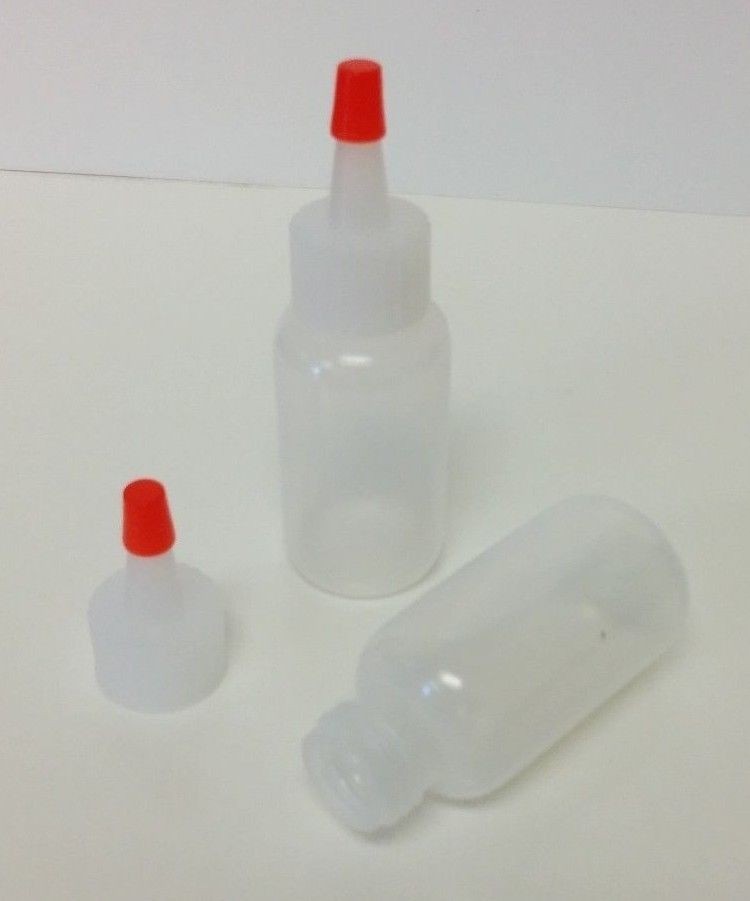 30 pack of 1oz (30mL) Plastic Boston Round Squeeze Bottles with Yorker Caps