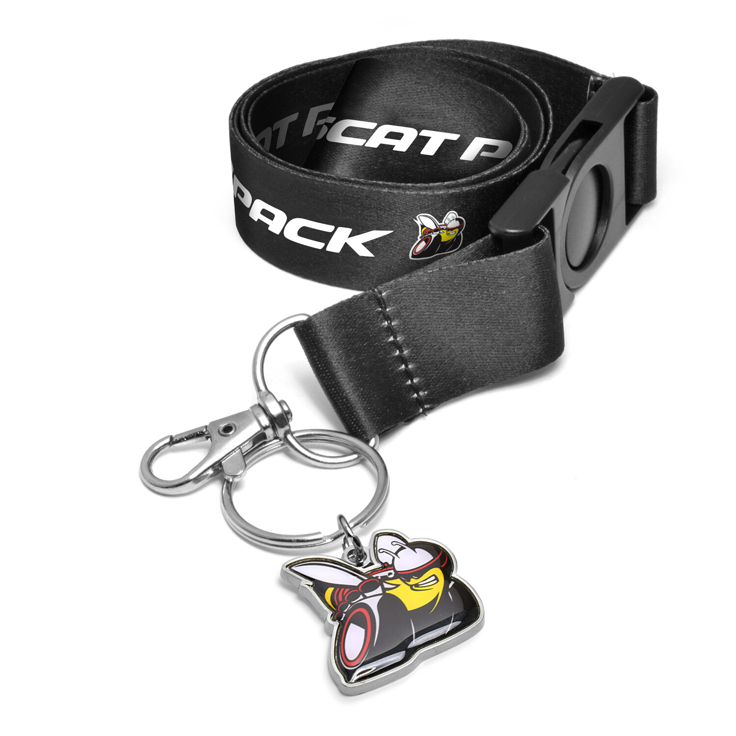Dodge Scat-Pack Die-Cut Metal Key Chain with Printed Logo Lanyard