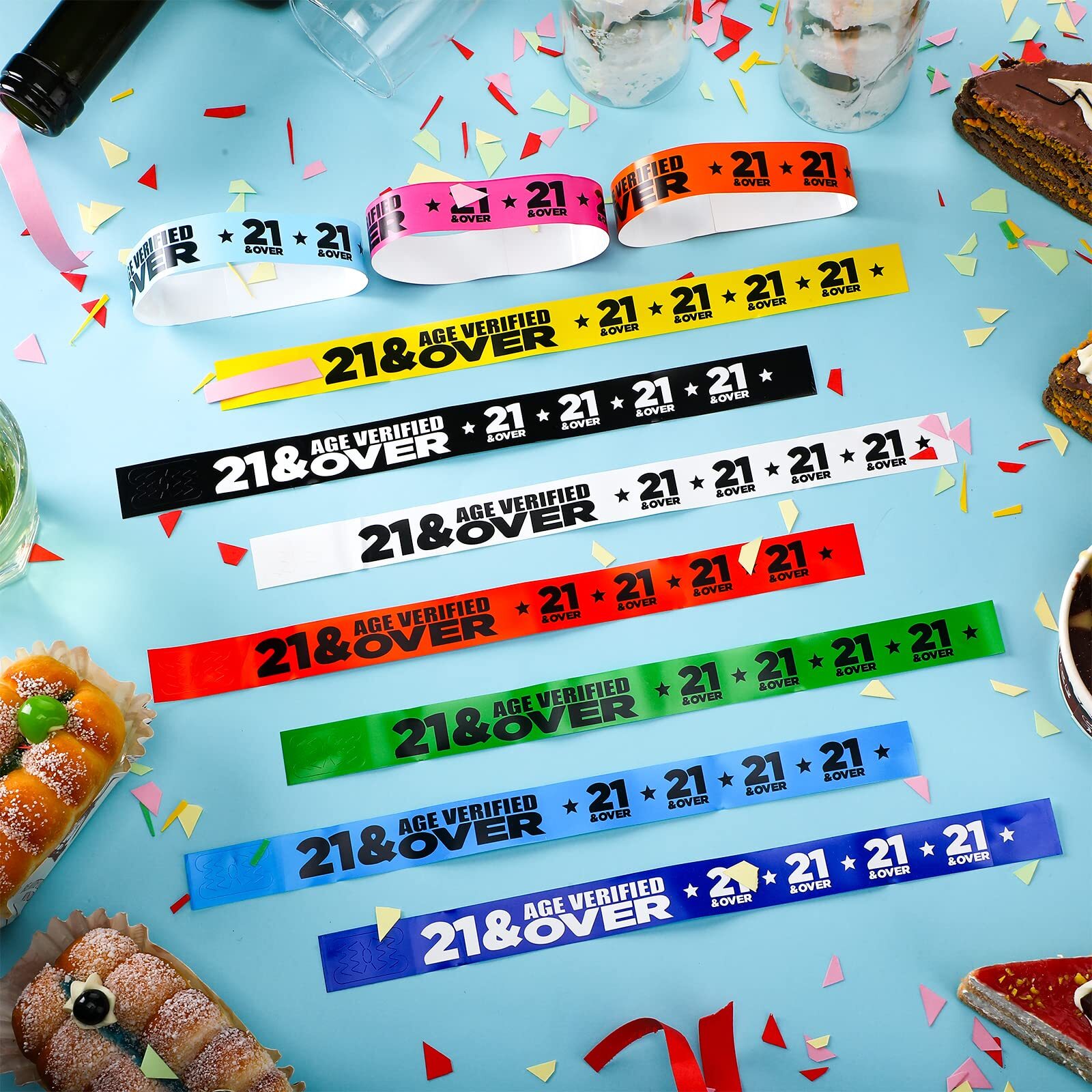 Teling 1200 Pcs over 21 Paper Wristbands Events Wristbands Colored Waterproof...