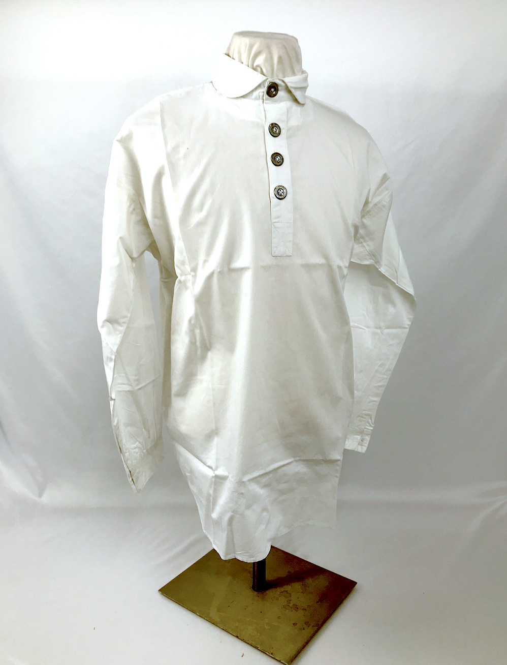 White Cotton Shirt - Four Metal Button Closure Size XL