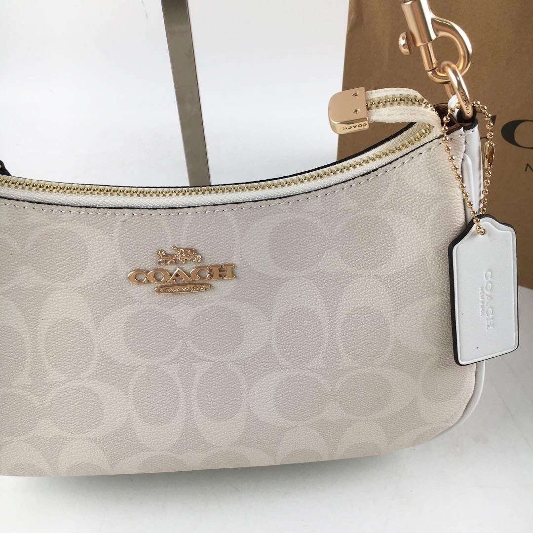 COACH Teri Shoulder Bag In Signature Canvas CA548 White NWT Ships from US