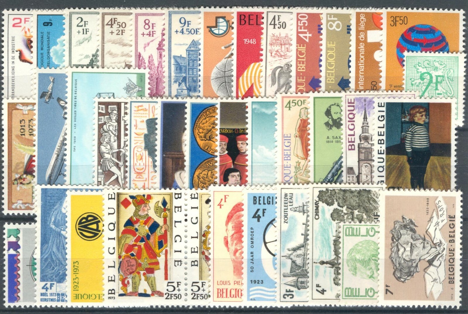 BE - BELGIUM 1973 complete year set  MNH