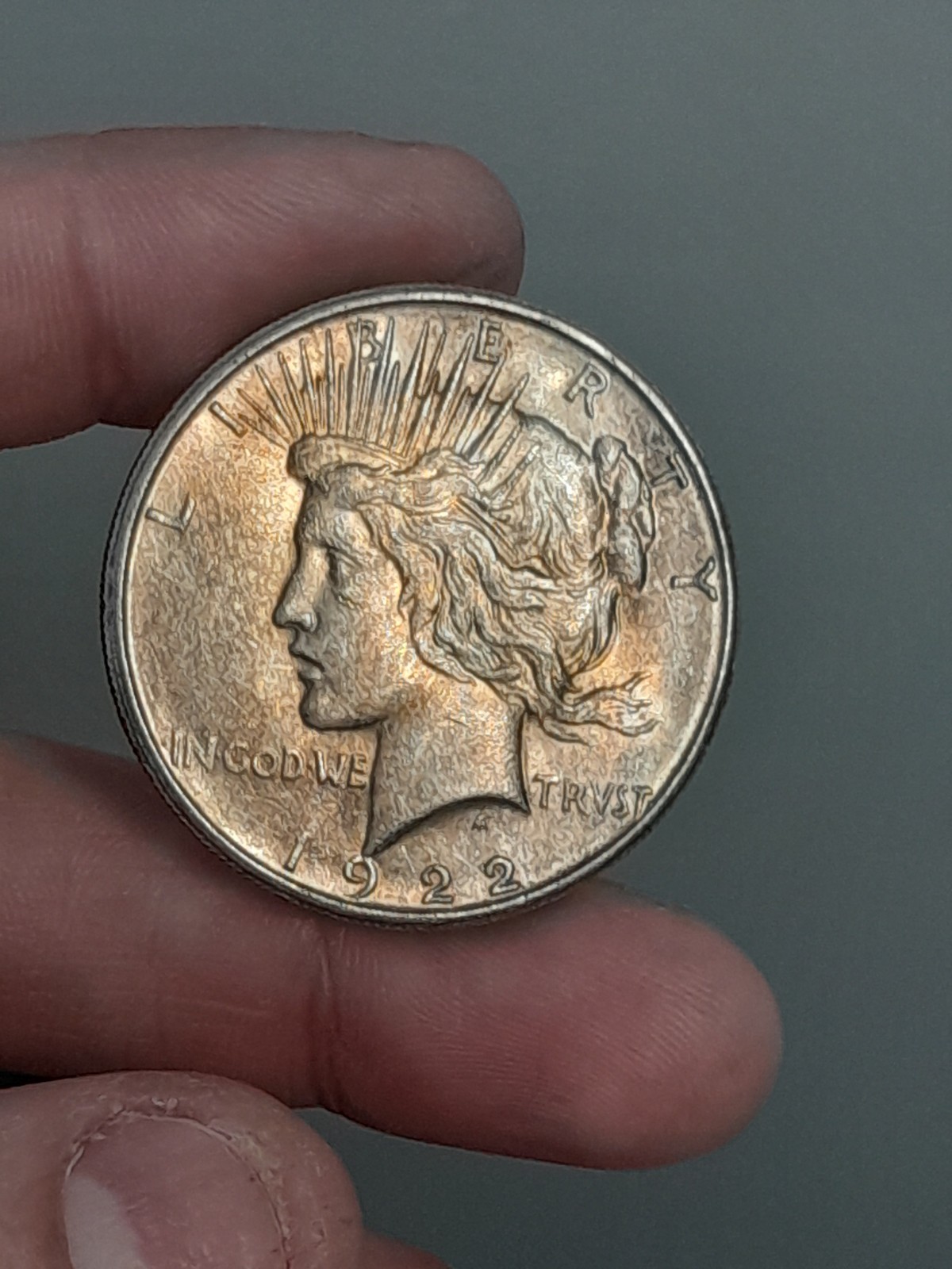 1922- S Peace Dollar Toned #5