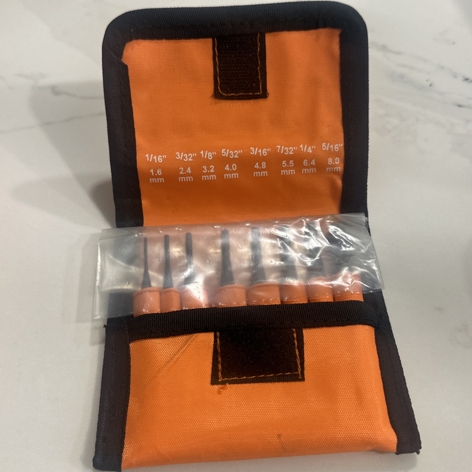 Mitutoyo 985-119 Drive Pin Punch Set 8 Piece Steel With Pouch - New