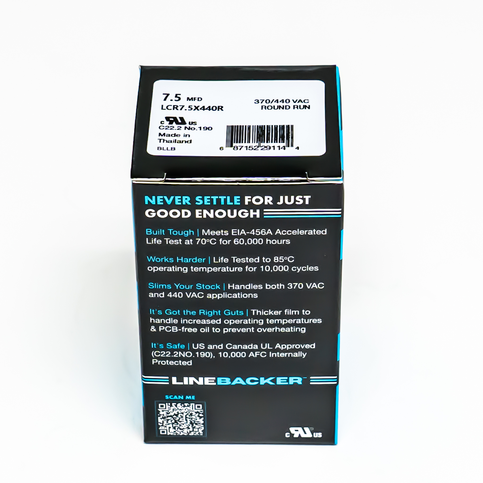 Supco Capacitor Round Run 7.5 uf mfd 370/440 Volts for HVAC Motors