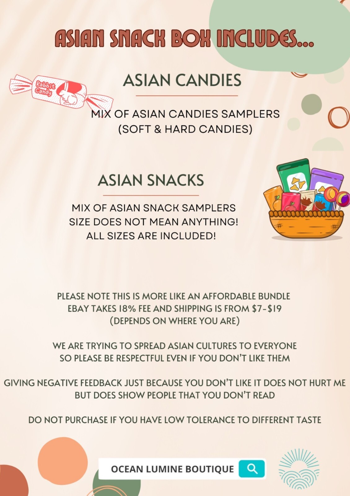 1 Full Size 60 Exotic Japanese Korean Asian Snack Box Mystery Ramen Chips