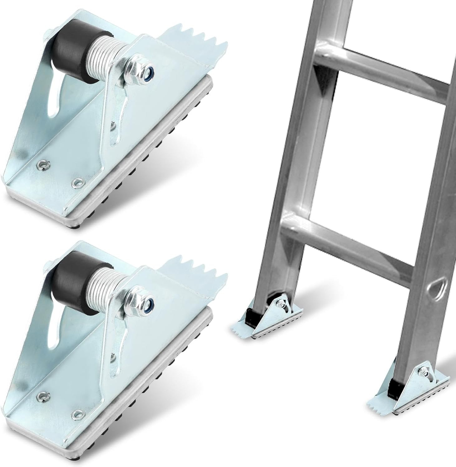 2 Pack Aluminum Anti-Skid Shoe Feet for Extension Ladders Replacement Parts Rubb