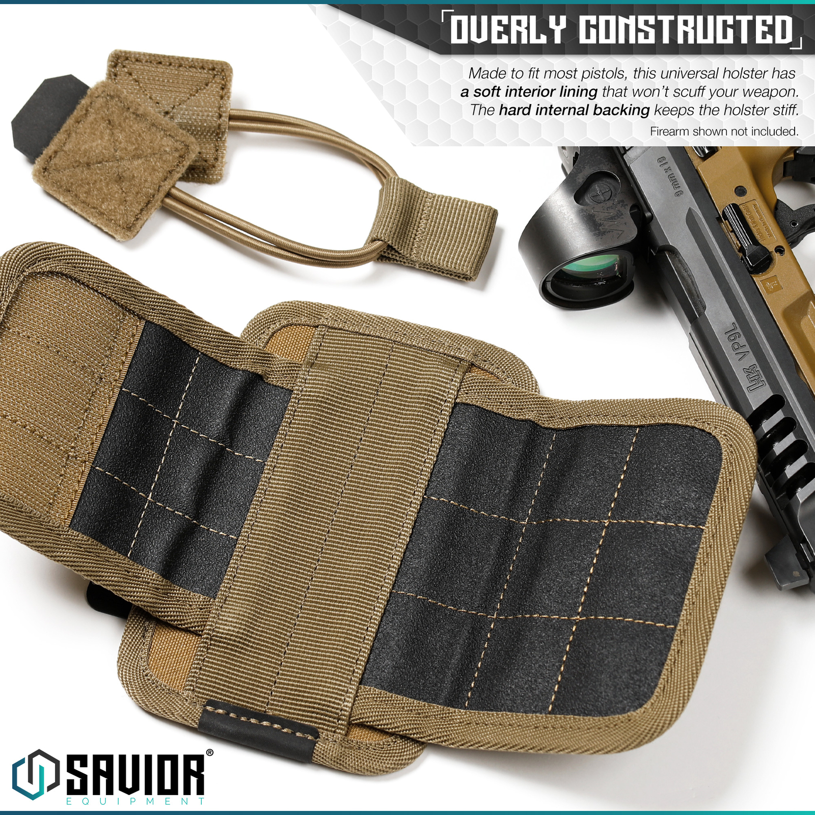 SAVIOR Hook-Backed Tactical Pistol Handgun Holster Holder Carrier For Loop Panel