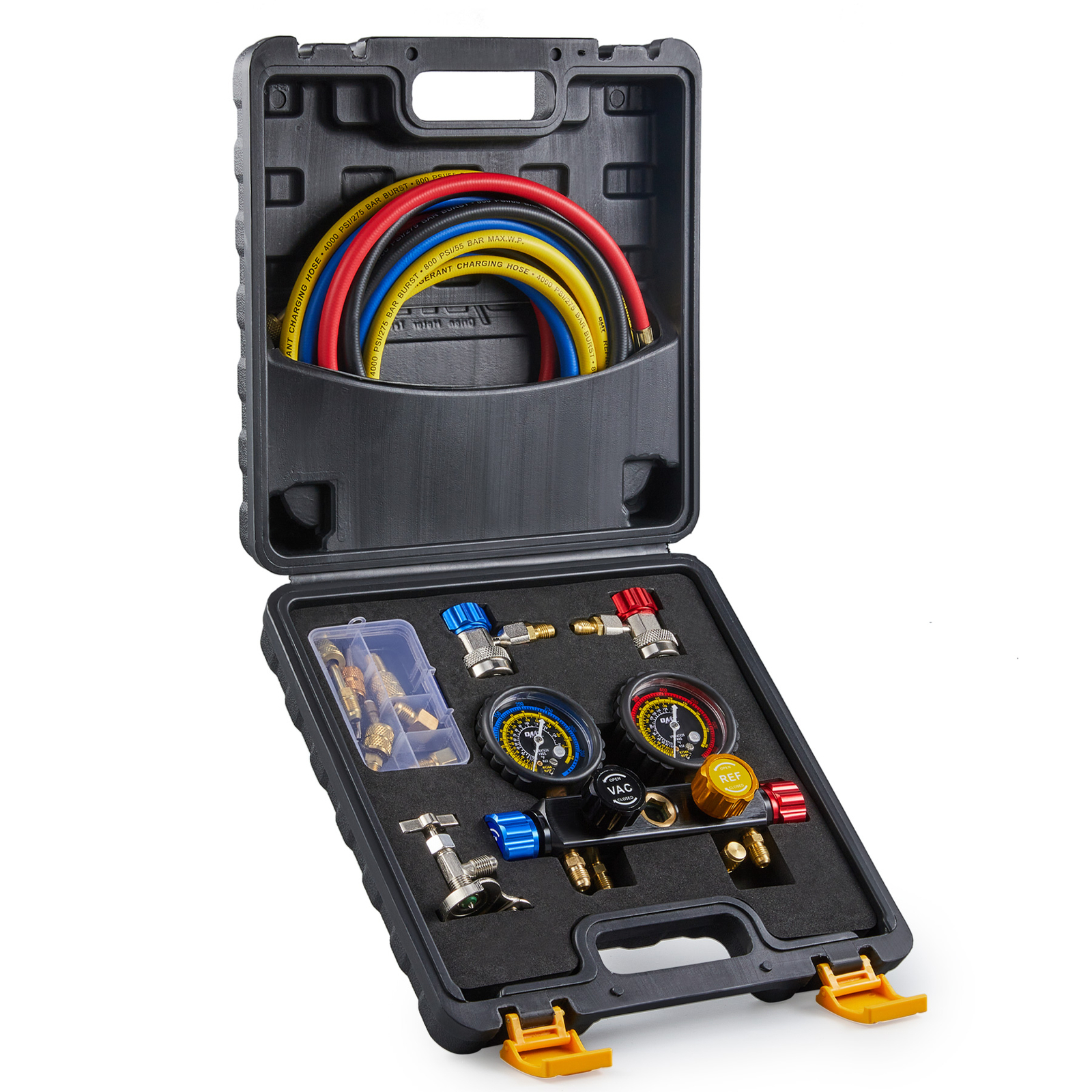 OMT 4 Way AC Gauge Set Professional A/C Manifold Gauge Kit for R410a R22 R134a