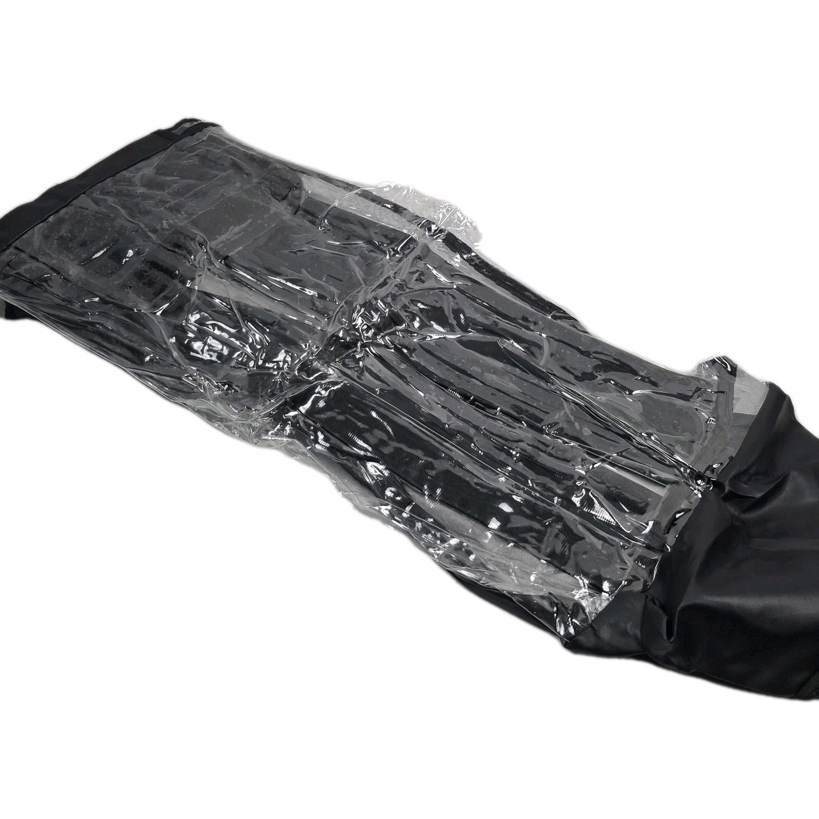 Carry-On Luggage Cover Black & Clear Easy Fit No Disassembly Required w/ Tag