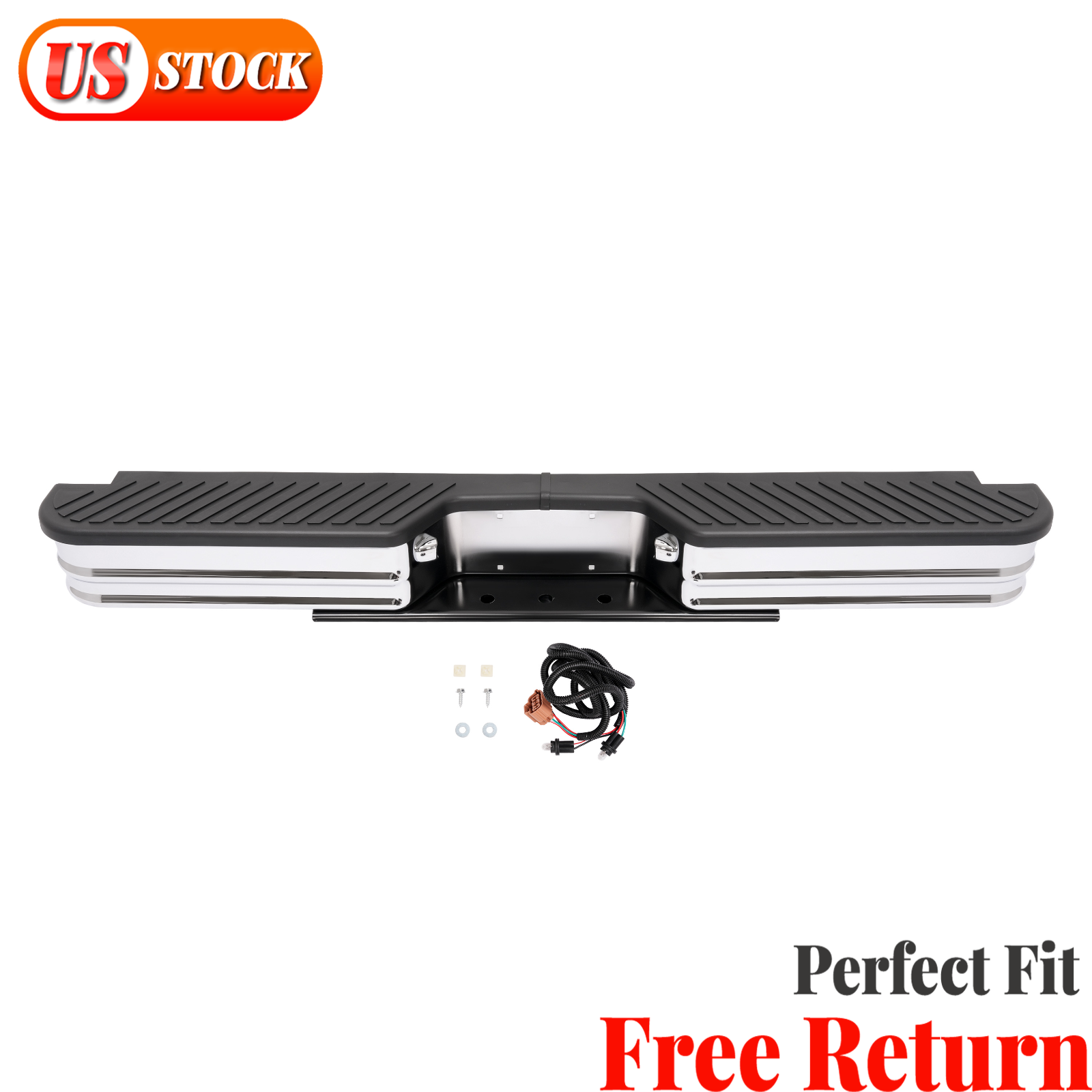 Chrome Step Rear Bumper Fleetside Universal Steel Powder Coated New