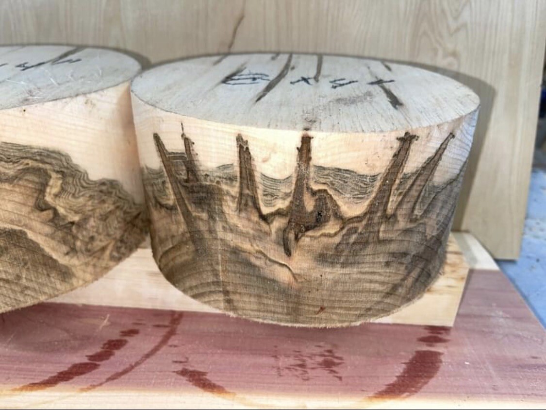 1 Pc. Premium  Ambrosia Maple  turning pc 8” x 4"  CLEAN!!!