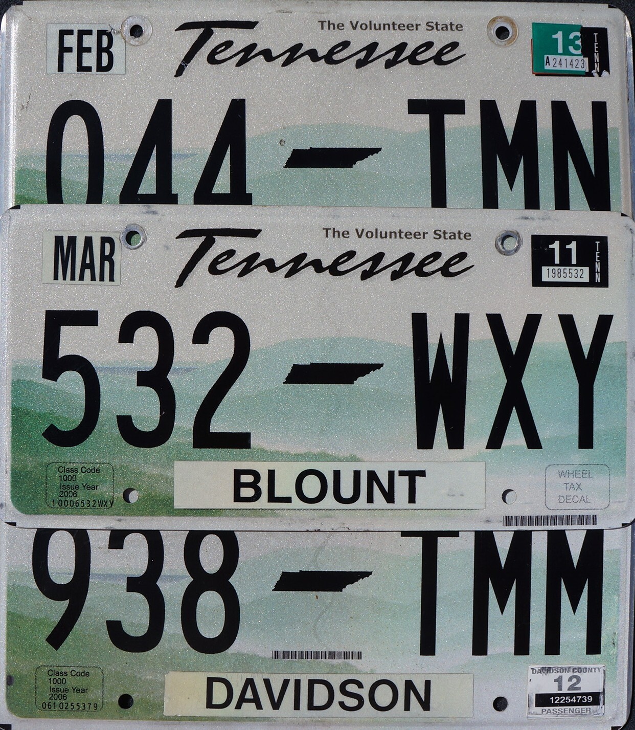 TENNESSEE LICENSE PLATES Rolling Hills Green Flat License Plate Tags Random #
