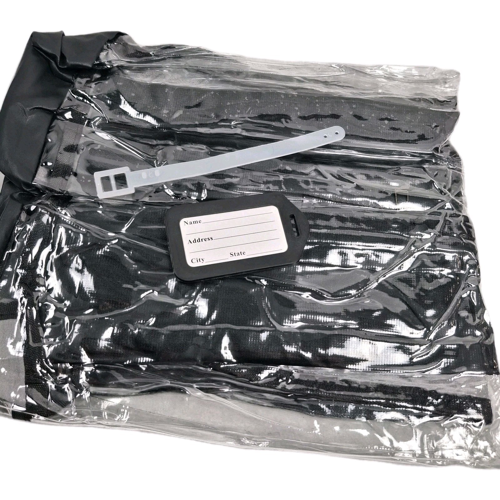 Carry-On Luggage Cover Black & Clear Easy Fit No Disassembly Required w/ Tag