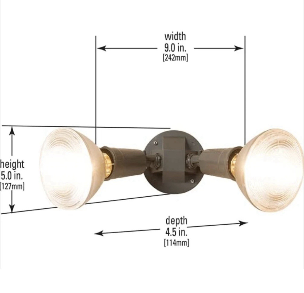 💡Cooper Lighting Halo Outdoor Security Twin Head Flood Light PWT250BR Bronze