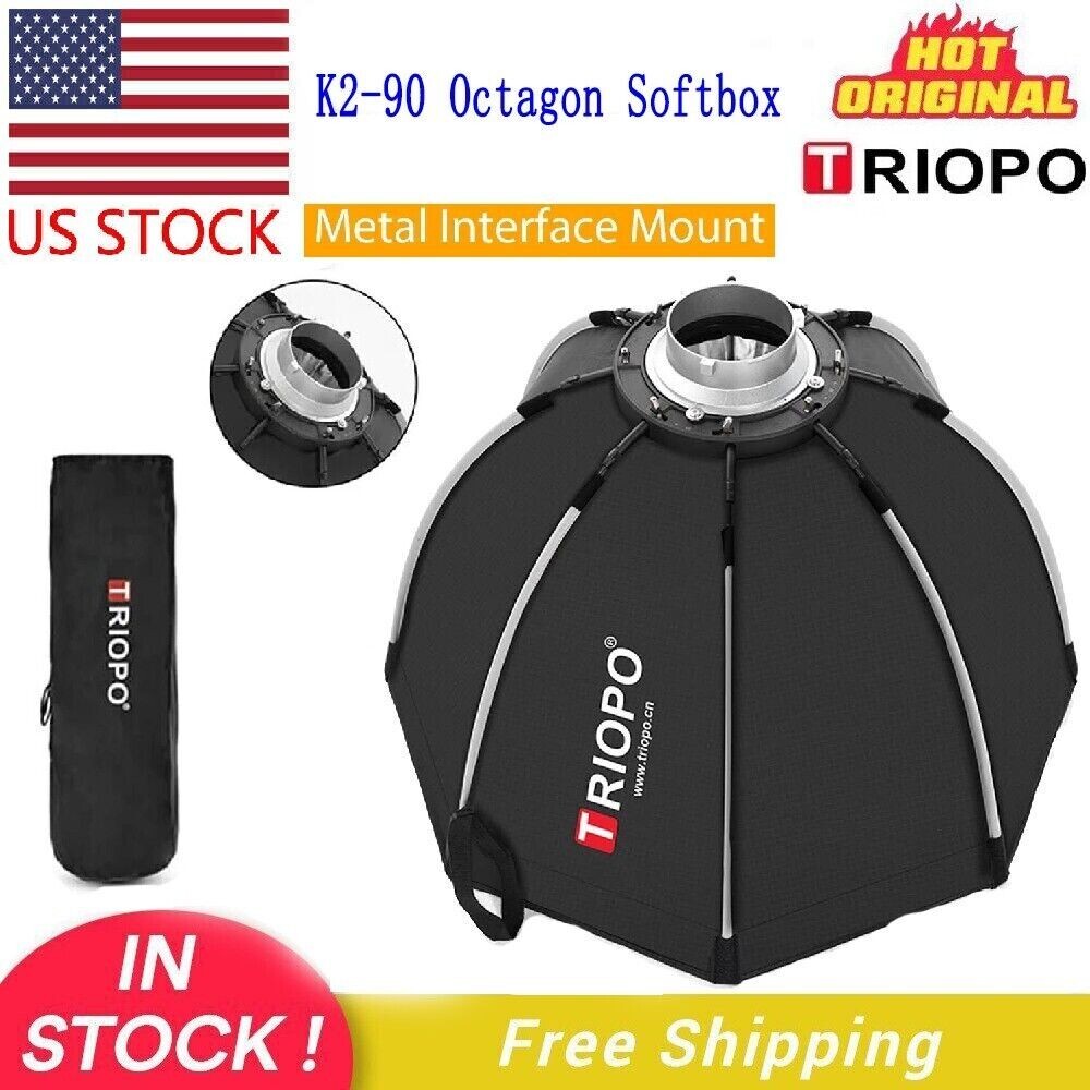 US TRIOPO K2-90 90cm/35.4" Foldable Octagon Softbox fr Studio Bowens Flash Light