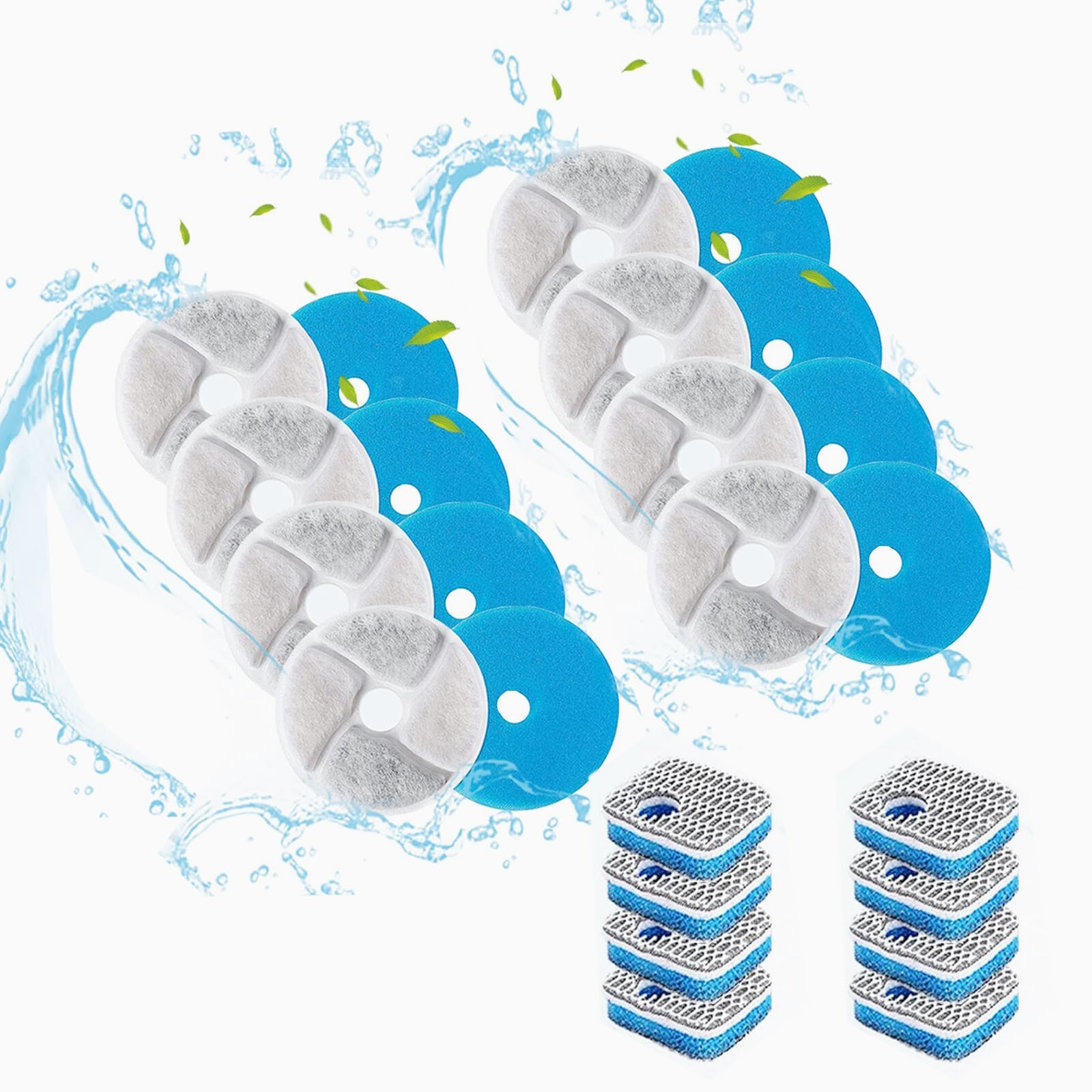 Cat Water Fountain Filters Replacement - 3-Stage Fits Most Pet Fountains