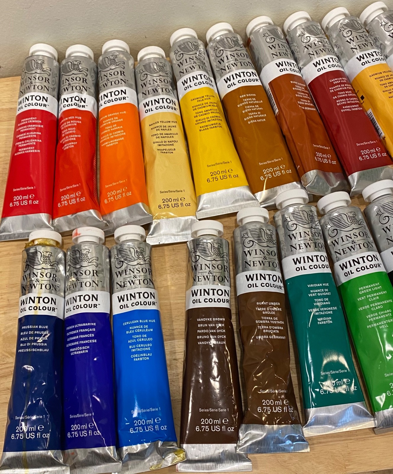 20 tubes WINSOR & NEWTON WINTON OIL COLOUR paint 200ml color NEW no duplicates