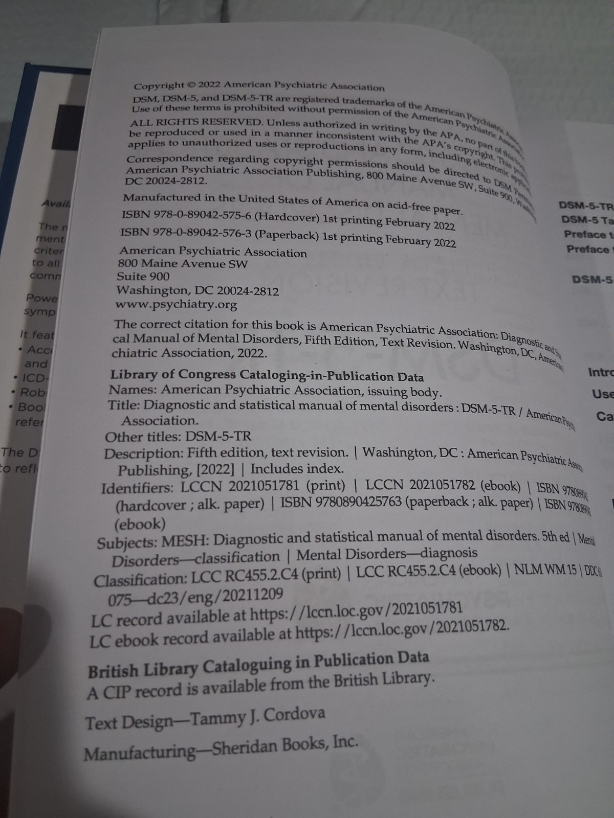 Diagnostic and Statistical Manual of Mental Disorders, DSM-5-TR HARDCOVER