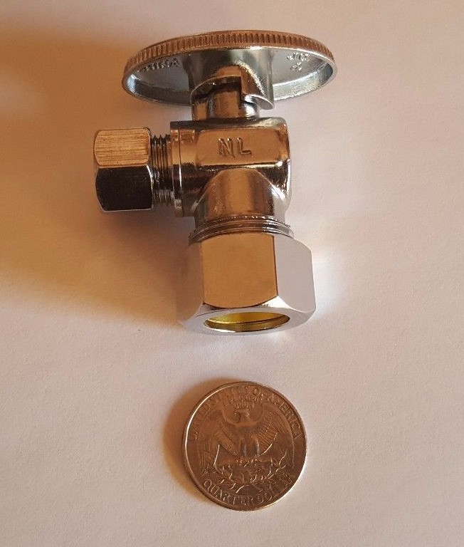 100) 5/8" OD X 3/8" OD 1/4 TURN COMPRESSION ANGLE STOP VALVE FULL PORT LEAD FREE