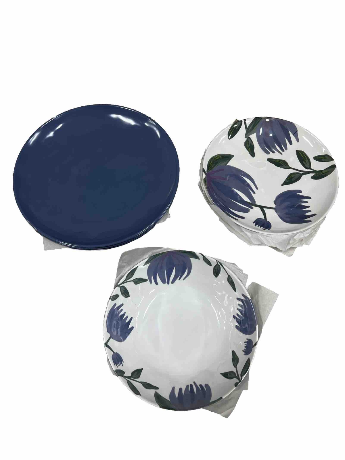 Zak Designs Dish Set (4 Blue Plates, 4 White Plates, 4 Bowls)