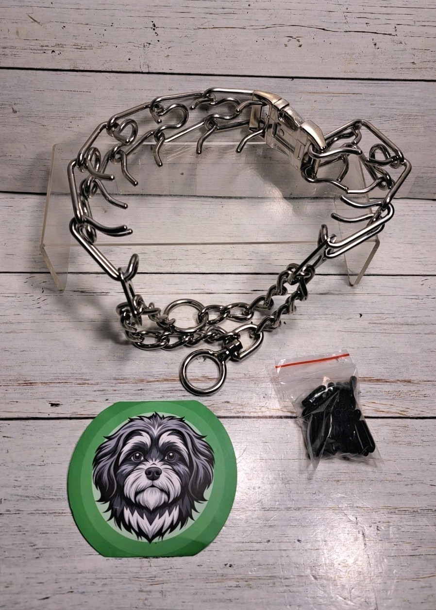 Stainless Steel Dog Collar, Tangle-Free 360° Swivel Collar with Quick-Release...