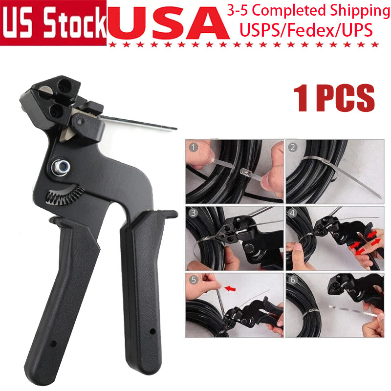 1PC Metal Cable Tie Tool Gun Stainless Steel Cable Tie Plier Self-Locking Cutter