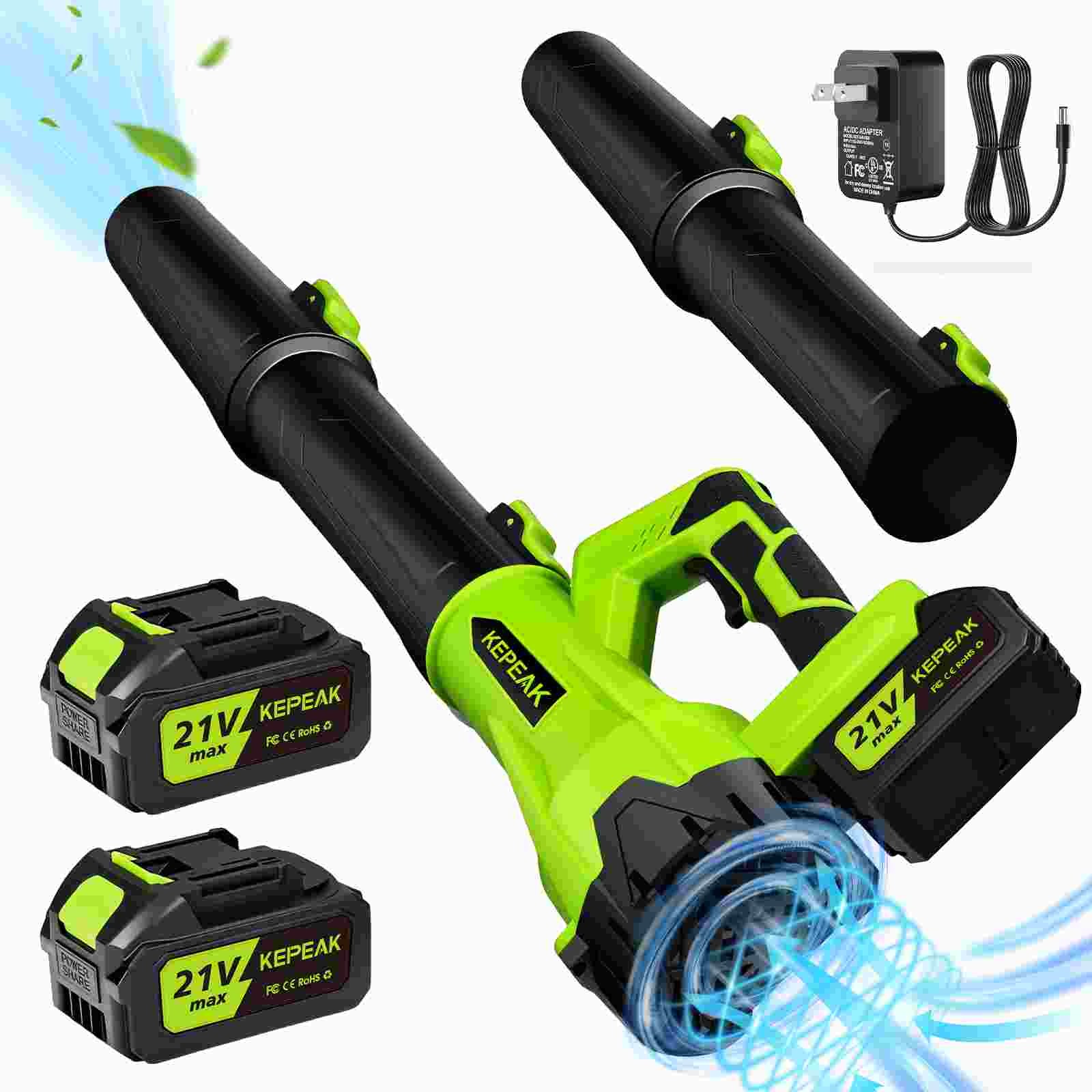 New Cordless Leaf Blower 650CFM/280MPH & 6 Speed Levels Electric w/2 Batteries