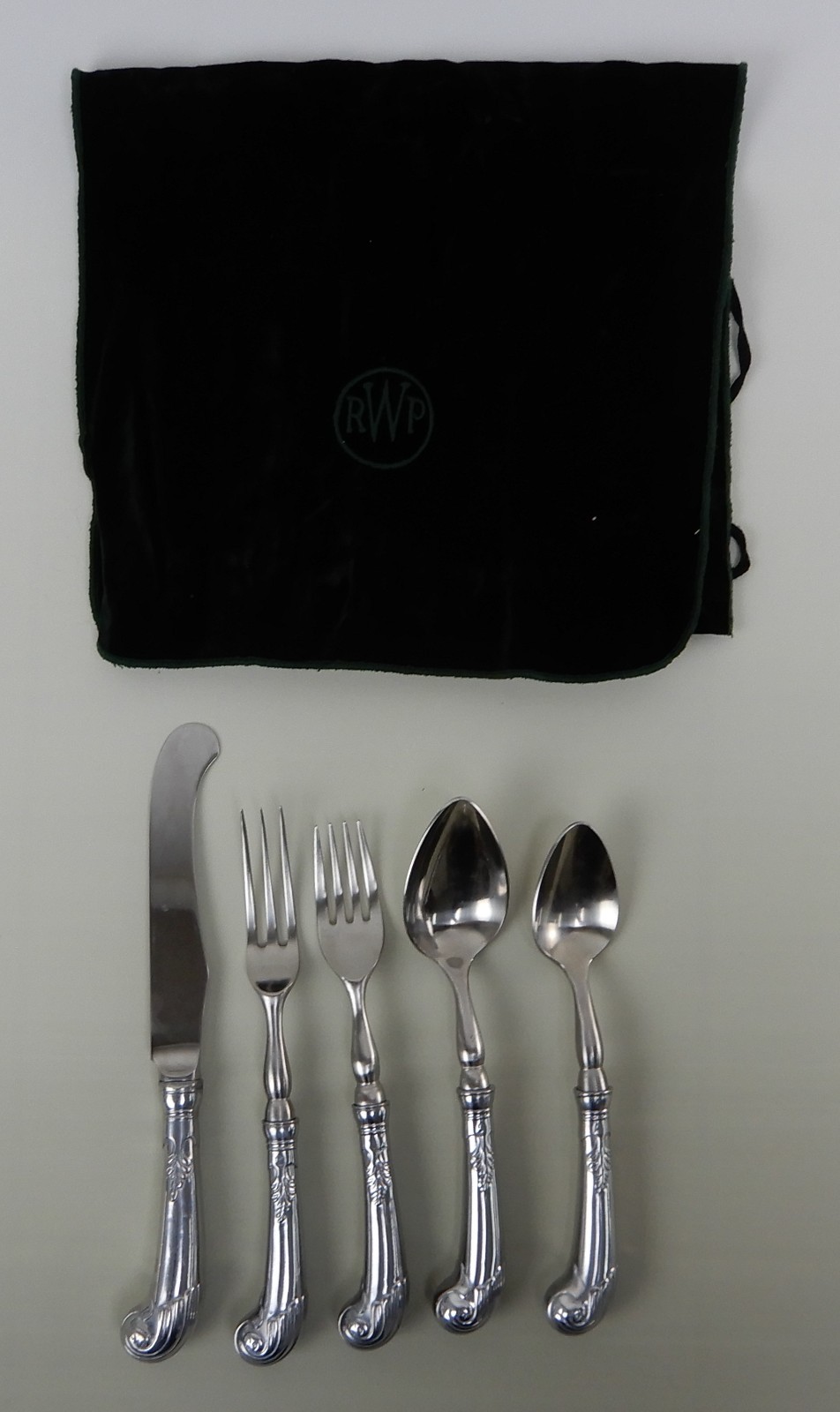 Wilton Armetale RWP Bishop White Pewter Stainless Steel 5 Piece Flatware Set