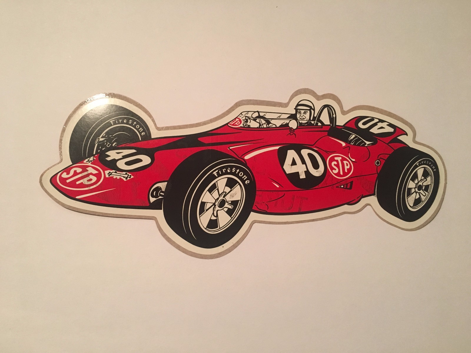 1967 VINTAGE STP FIRESTONE PARNELLI JONES TURBINE RACING STICKER DECAL INDY 500