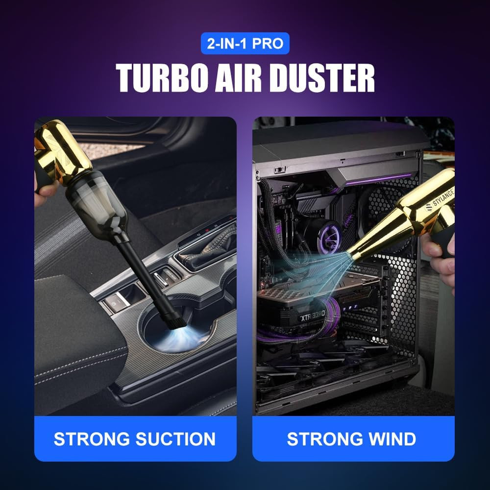 Compressed Air Duster - Barber Blower, Electric Duster, 3 Gear Mini Portable Jet