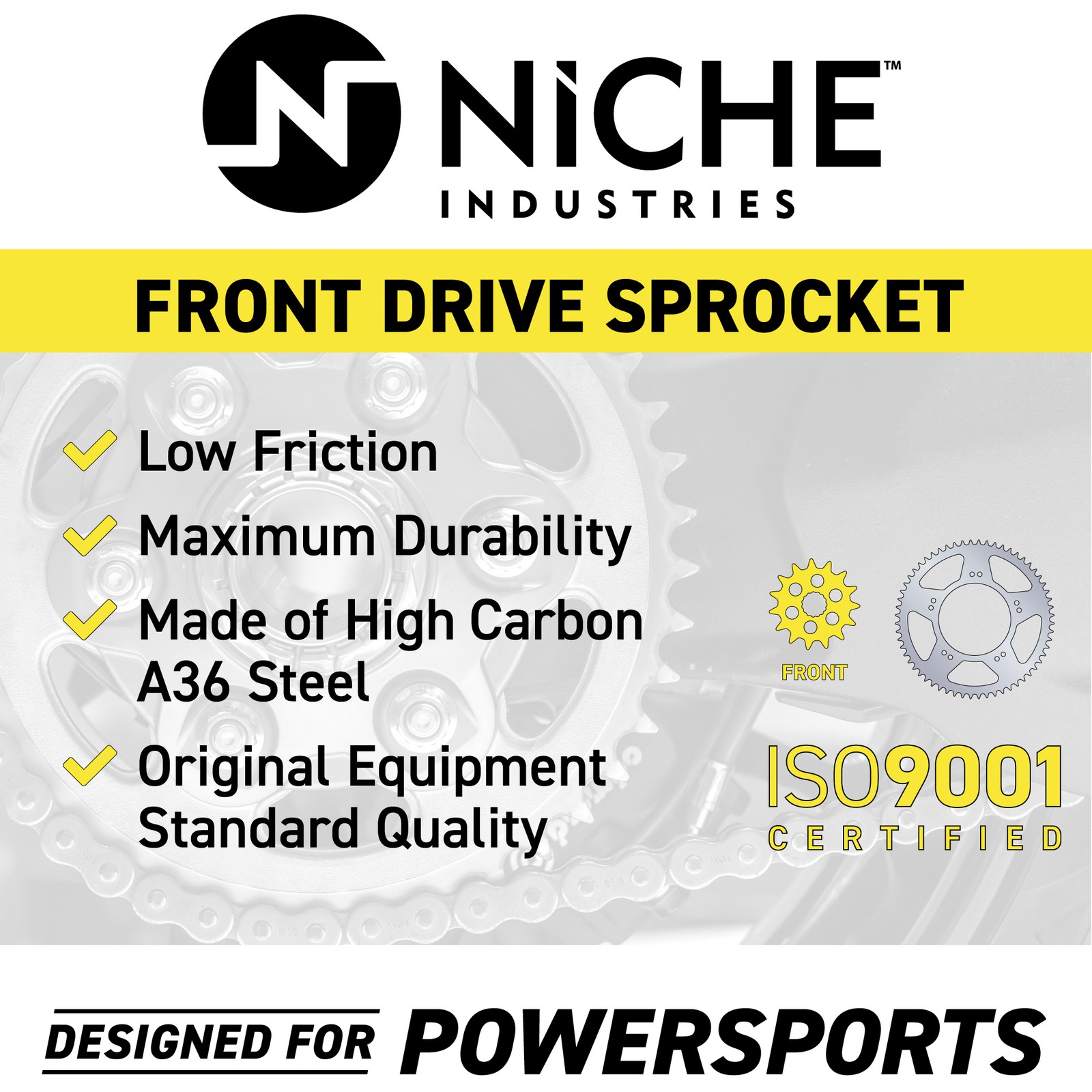 NICHE 520 12 Tooth Front Drive Sprocket for Polaris Sportsman 500 Scrambler 500