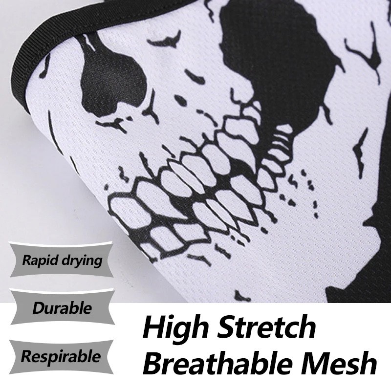 Skull Balaclava,Skeleton Gloves & Face Mask Motorcycle Tactical/Bikers Skull Set